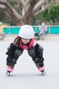 Girl play roller skating Royalty Free Stock Photo