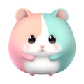 A cute hamster on a white background. AI-Generated.