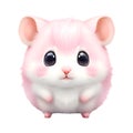 A cute hamster on a white background. AI-Generated.