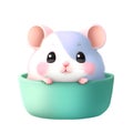 A cute hamster on a white background. AI-Generated.