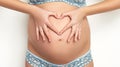 Close up of a cute pregnant belly Royalty Free Stock Photo