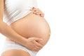 Close up of a cute pregnant belly Royalty Free Stock Photo