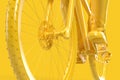 Close-up of a cyclist riding a bicycle. 3D illustration