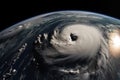 close-up of cyclone, showing its powerful and destructive force