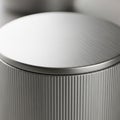 A close-up of a cylindrical object with a brushed metal texture Royalty Free Stock Photo