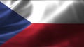 Close-up of the Czech flag waving in the wind. Czech national flag waving 4K.