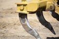 Close up of a D6 bulldozer rake