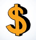 Vector drawing sign of dollar