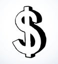 Vector drawing sign of dollar