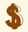 Vector drawing sign of dollar