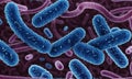 close up of 3d microscopic blue bacteria Royalty Free Stock Photo