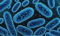 close up of 3d microscopic blue bacteria Royalty Free Stock Photo