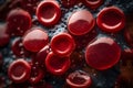 Close up 3D model of red blood cells