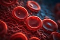 Close up 3D model of red blood cells