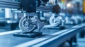 Close-up of a 3D printer creating a detailed spiral object