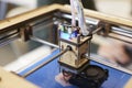 Close Up Of 3D Printer Operating In Design Studio Royalty Free Stock Photo