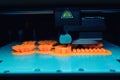 Close Up of 3D printer while printing a three dimensional prototype object