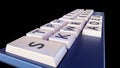 Close-up 3D rendering of a stenotype keyboard