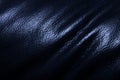 close up 3D wallpaper of black sofa leather background texture top view with dark navy blue neon light Royalty Free Stock Photo