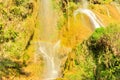 Close-up Dai Yem Pink Blouse waterfall cascades down the steep mountain slopes in Son La, Vietnam Royalty Free Stock Photo