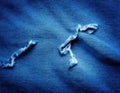 Close Up Damaged Jeans Royalty Free Stock Photo