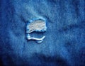 Close Up Damaged Jeans Royalty Free Stock Photo