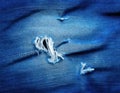 Close Up Damaged Jeans Royalty Free Stock Photo