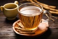 close-up of dandelion root tea in a ceramic cup Royalty Free Stock Photo