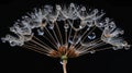 Close Up of Dandelion With Water Droplets Royalty Free Stock Photo