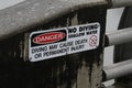 A close up of a danger no diving sign Royalty Free Stock Photo