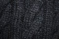 Close-up dark gray knitted fabric texture Royalty Free Stock Photo