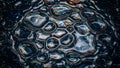 Close-up of Dark Oily Surface with Iridescent Bubbles and Reflections abstract liquid Royalty Free Stock Photo