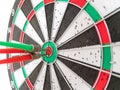 Close Up of Dart Holes on Dart Board Due to Throwing Darts Multiple Times Royalty Free Stock Photo