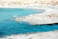 Close up Dead Sea salt mineral formations, Jordan