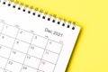 Close up December 2021 Calendar desk for organizer to plan and reminder Royalty Free Stock Photo