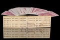 Close up of a deck of Cribbage board with cards Royalty Free Stock Photo