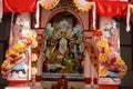 Close Up of Decorated Durga Idol in Bonedi Bari Thakurdalan Royalty Free Stock Photo