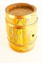 Close-up of decorated wooden barrel