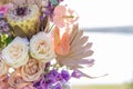 Close-up decoration with fresh flowers of venues Royalty Free Stock Photo