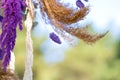 Close-up decoration with fresh flowers of venues. Sprigs of lavender