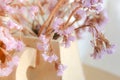 Close up a decoration of Tiny Lilac flowers in vase Royalty Free Stock Photo