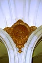 Close up of the decorative art found in the stations of the Moscow Metro