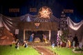 Close up of decorative house made of Jesus Christ with mother marry on Holy day of Christmas. Royalty Free Stock Photo