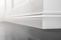 Decorative, white baseboard corner