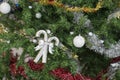 Close up decotate artificial pine tree in Christmas festival