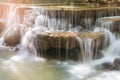 Close up deep forest waterfall in tropical jungle Royalty Free Stock Photo