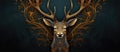 a close up of a deer s head with antlers on a dark background Royalty Free Stock Photo