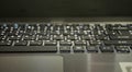 Close up defocus/blur keyboard on laptop. Royalty Free Stock Photo