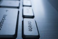 Close up of delete key