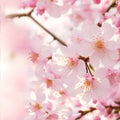 Close-up of a delicate beauty of blooming cherry bloss